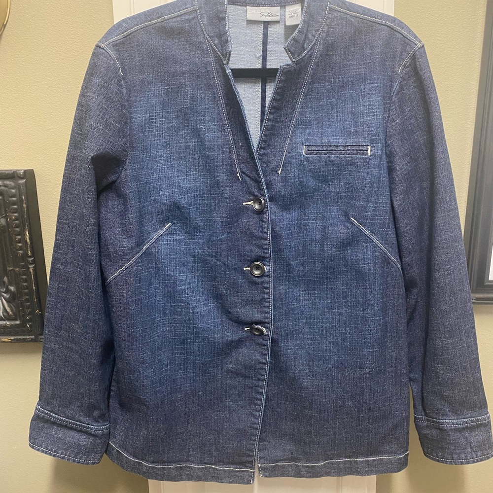 Chico’s Platinum Denim Jacket